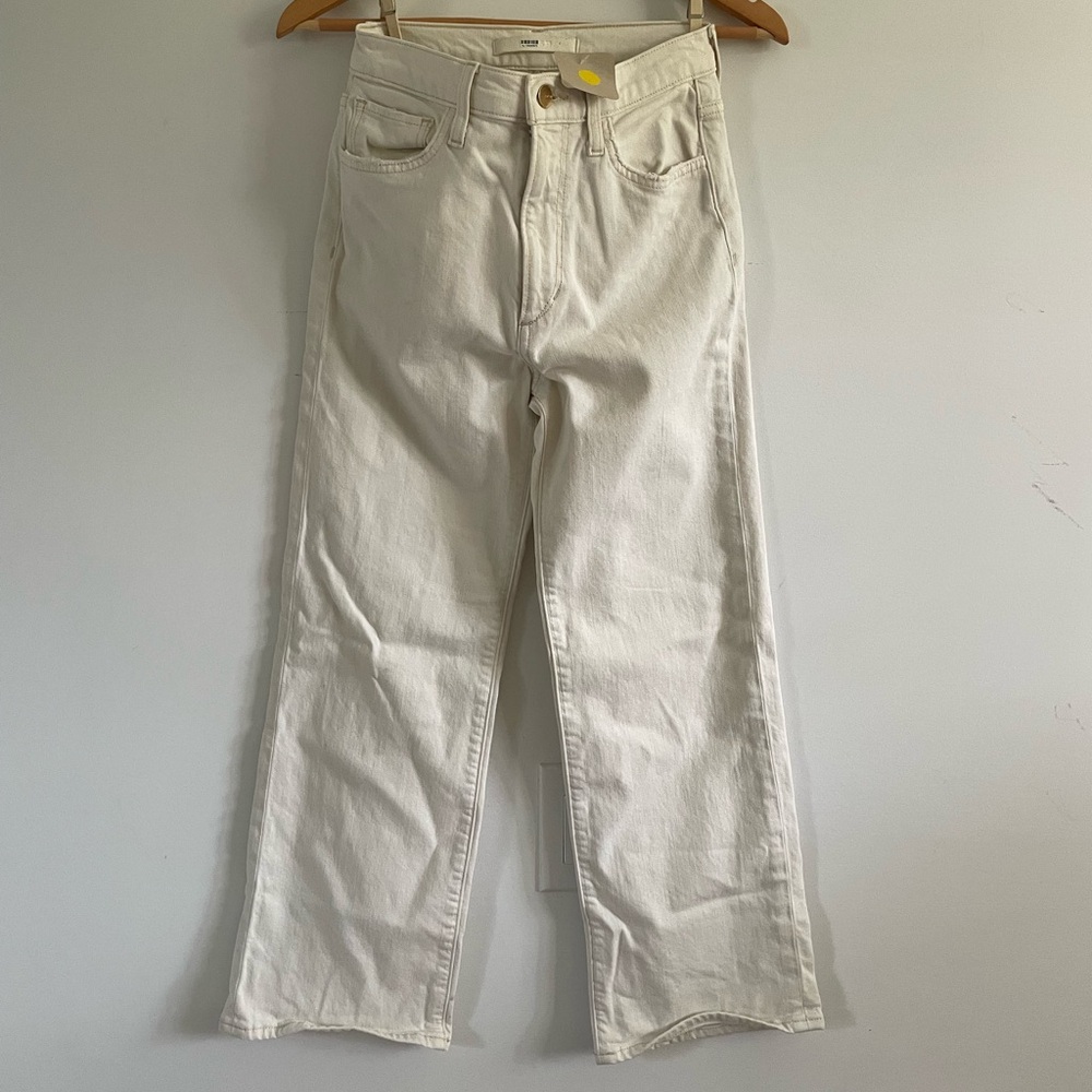 White Straight-Leg Jeans